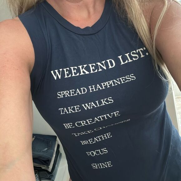 Navy Graphic Tank Top by Project social tee XS - Picture 1 of 3